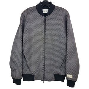 ADIDAS Jacket REIGNING CHAMP Adult Small Gray Spacer Mesh Bomber Full-Zip